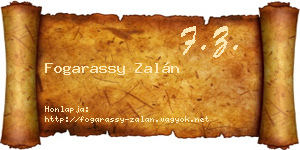 Fogarassy Zalán névjegykártya